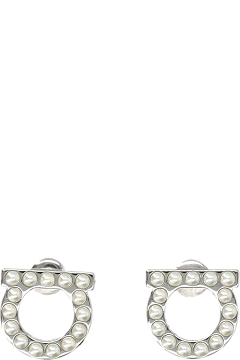 Ferragamo Earrings for Women Ferragamo Gancini Pearls Earrings