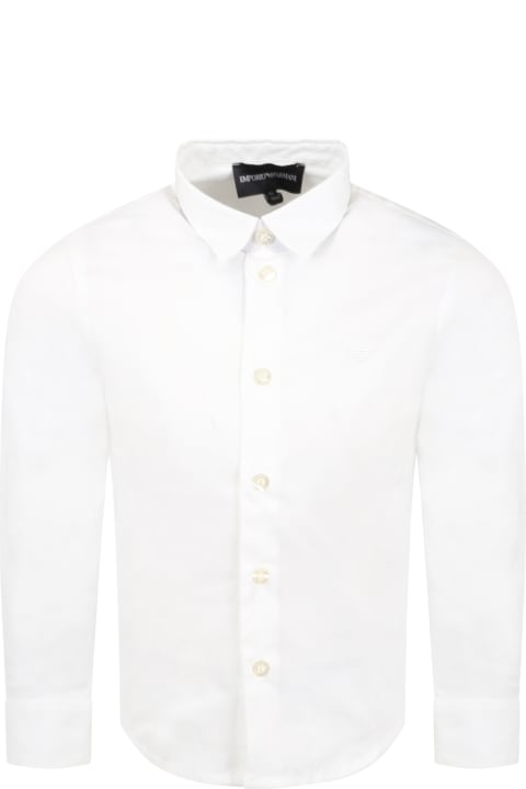 ボーイズ シャツ Emporio Armani White Shirt For Boy