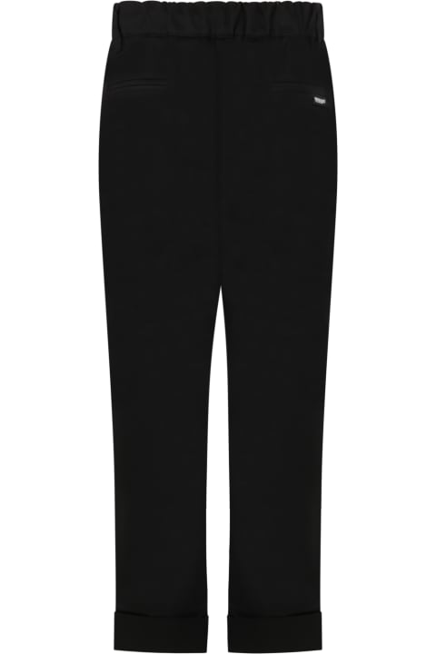 MSGM for Kids MSGM Black Trousers For Boy With Logo Patch