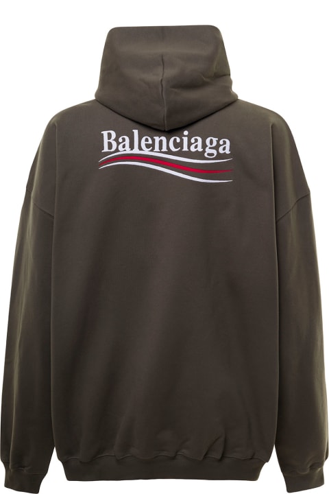Brown Hoodie With Logo On The Chest And Back In Cotton Man
