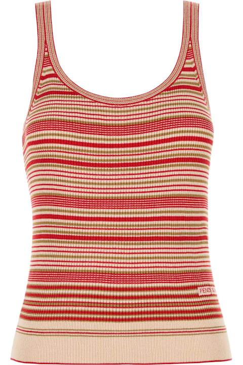 Fleeces & Tracksuits for Women Fendi Embroidered Silk Tank Top
