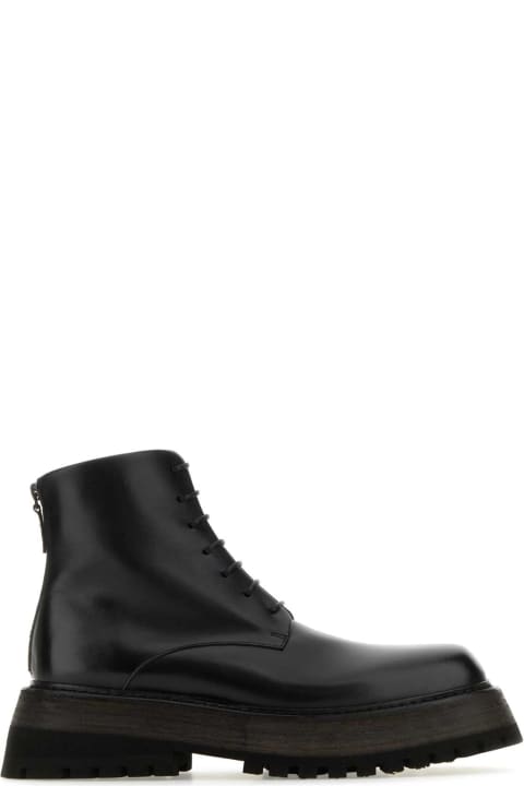 Marsell Shoes for Women Marsell Black Leather Ankle Boots