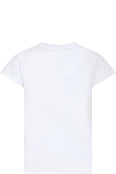 ガールズ SimonettaのTシャツ＆ポロシャツ Simonetta White T-shirt For Girl