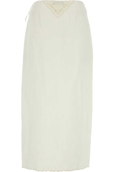 Prada for Women Prada Ivory Linen Skirt