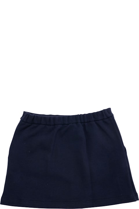 Homeware Gucci Blue Mini Skirt With Web Detail On Hem In Cotton Girls