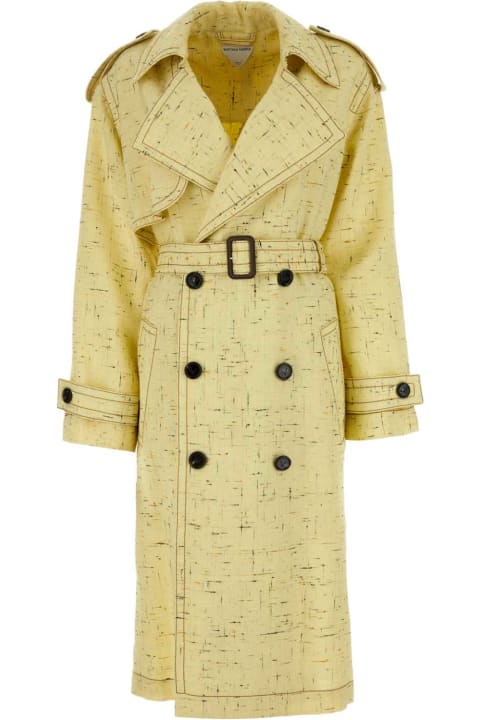ウィメンズ Bottega Venetaのコート＆ジャケット Bottega Veneta Yellow Viscose Blend Trench Coat