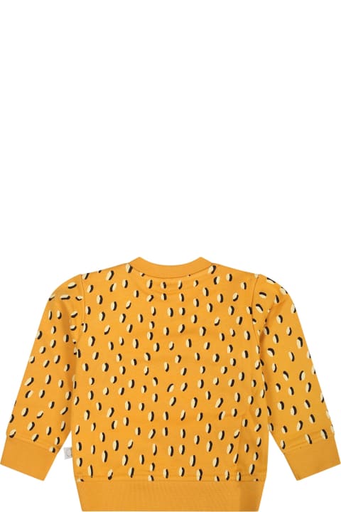 Topwear for Baby Boys Stella McCartney Kids Yellow Sweatshirt For Baby Boy With Hamburger Print