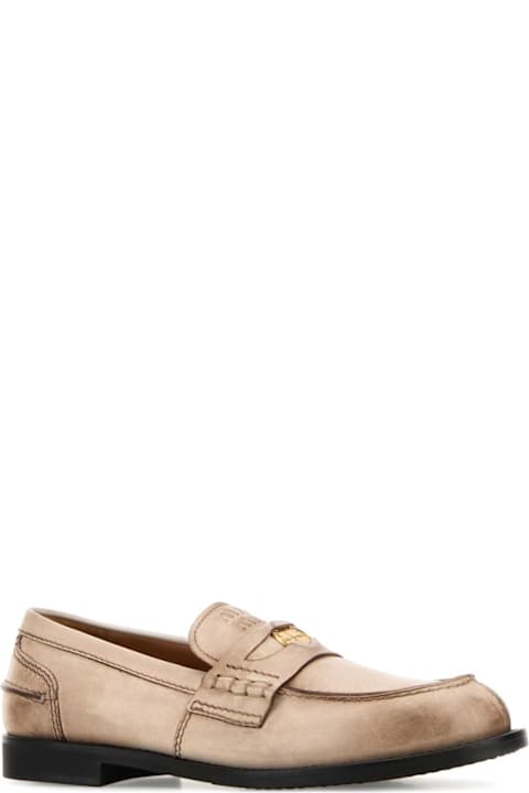 Miu Miu Sand Leather Loafers