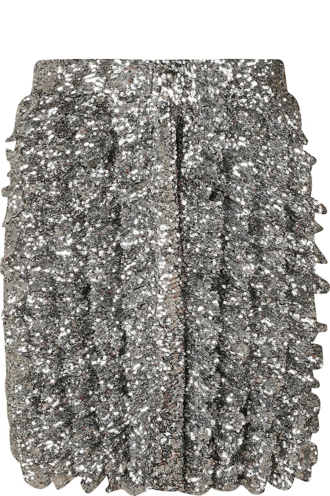 Metallic Embellished Short Skirt