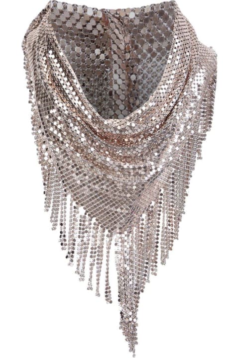 Jewelry Sale for Women Paco Rabanne Paco Rabanne Pixel Embellished Fringed Scarf Necklace
