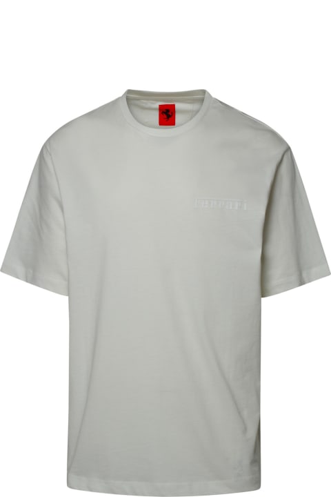 Ferrari for Men Ferrari White Cotton T-shirt