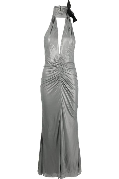 Alessandra Rich Dresses for Women Alessandra Rich Laminated Jersey Evening Dress With Halterneck