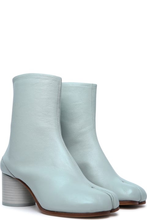 Boots for Women Maison Margiela 'tabi' Green Anise Leather Ankle Boots