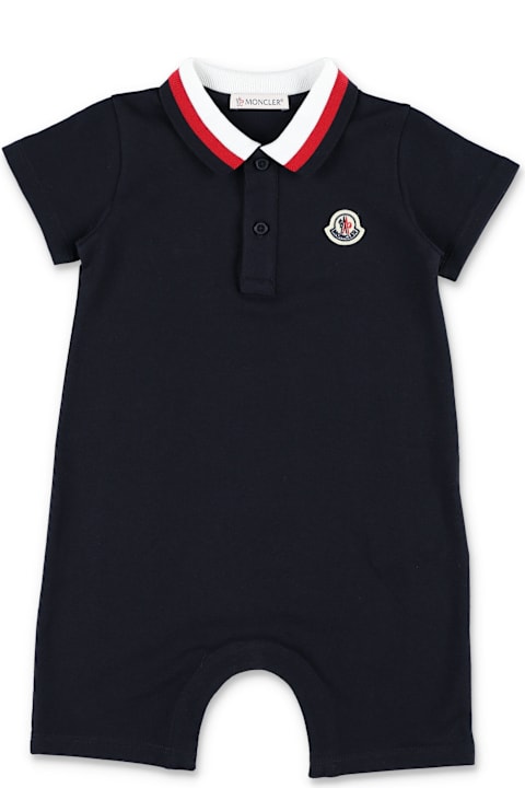 أطقم وبودي سوت لـ رُضع أولاد Moncler Kid - Tricolor-trimmed Cotton Romper