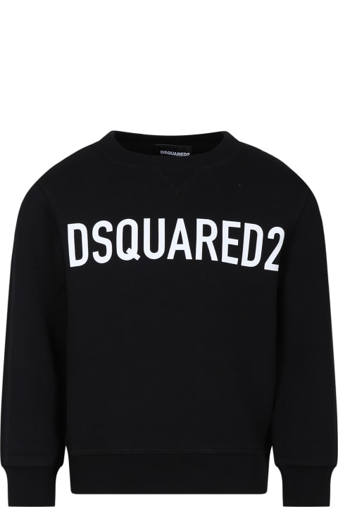 Dsquared2 Sweaters & Sweatshirts for Boys Dsquared2 Black Sweatshirt For Boy With Logo