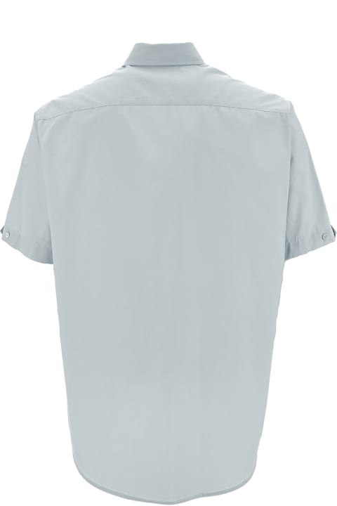 Off-White Shirts for Men Off-White Light Blue Short Sleeve Shirt With Button-down Collar In Cotton Man