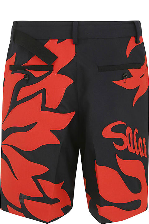 Sacai for Men Sacai Floral Embroidered Patch Suiting Shorts
