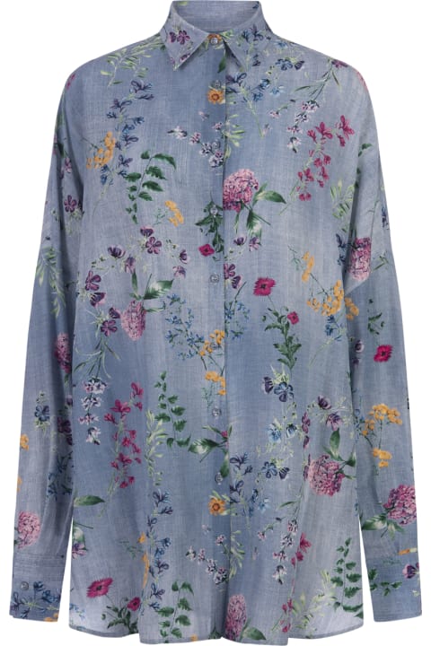 Fashion for Women Ermanno Scervino Silk Over Shirt With Floral Print