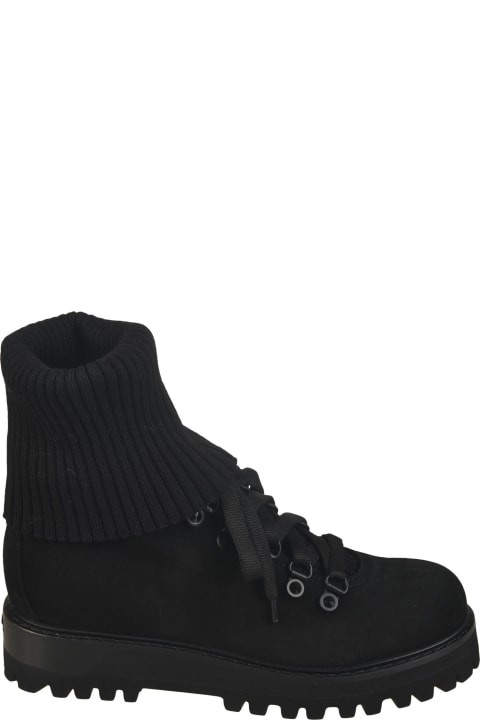Boots for Women Le Silla Ribbed Lace-up Boots