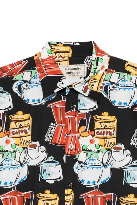 Alessandro Enriquez لـ Men Alessandro Enriquez Printed Cotton Shirt