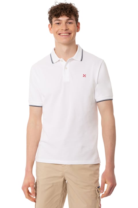 Homeware MC2 Saint Barth White Piquet Polo With St. Barth Logo