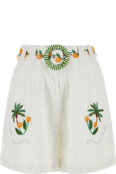 Homeware Farm Rio White Linen Tree Macaw Shorts