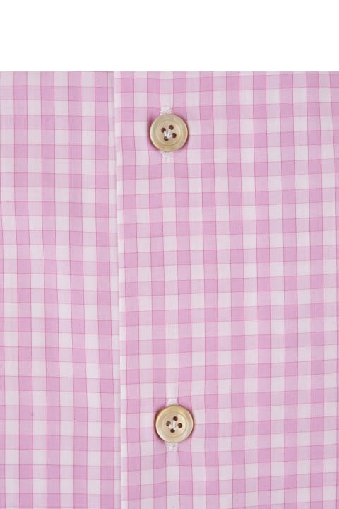 Shirts for Men Kiton Pink Check Shirt