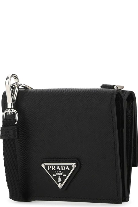 Prada Wallets for Women Prada Black Leather Cardholder