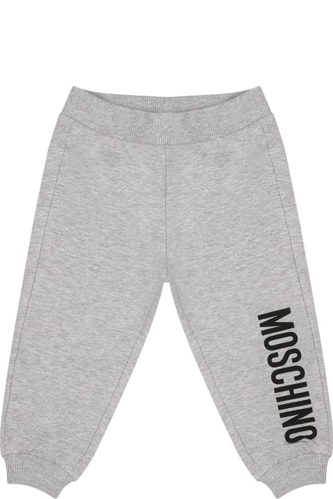 Moschino Bottoms for Baby Girls Moschino Grey Tracksuit Trousers For Baby Kids With Logo
