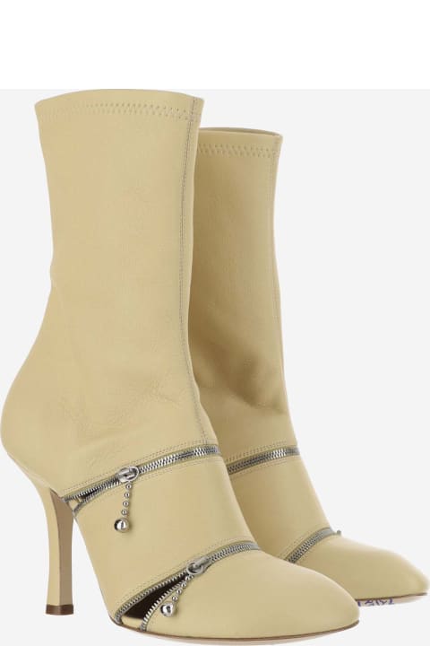 Boots for Women Burberry Peep Leather Boots