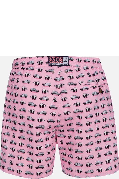 Homeware MC2 Saint Barth Man Lightweight Fabric Swim-shorts Lighting Micro Fantasy With Panda And Panda Print | Panda Special Edition