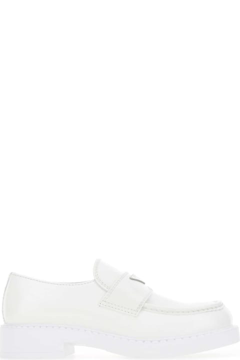 Prada Sale for Men Prada White Leather Loafers