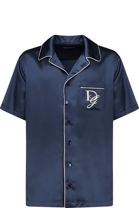 Fashion for Men Dolce & Gabbana Logo Embroidered Satin Shirt