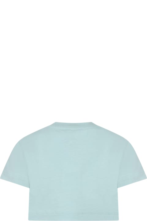 Fendi for Girls Fendi Green T-shirt For Girl With Printed Girl