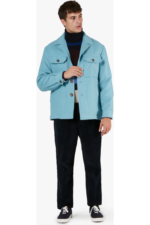 أدوات منزلية doppiaa Aamenofi Light Blue Cotton Jacket With Frontal Pockets