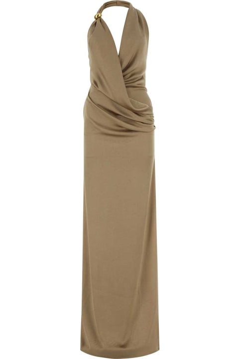 Fashion for Women Blumarine Cappuccino Satin Long Dress
