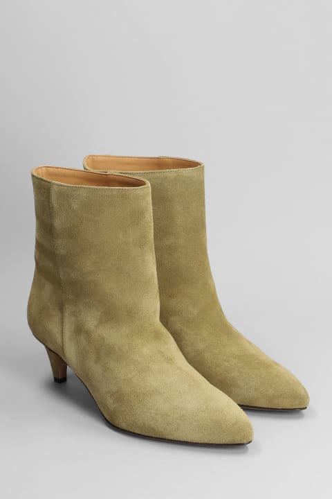 Isabel Marant Boots for Women Isabel Marant Daxi Low Heels Ankle Boots In Taupe Suede