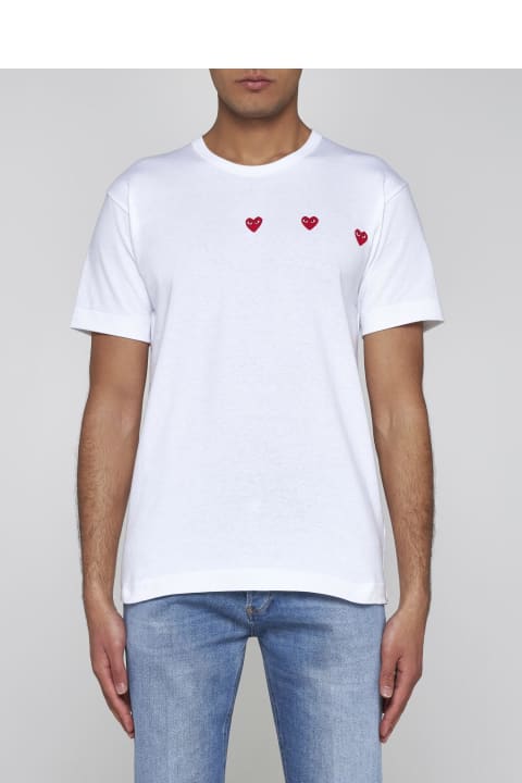 メンズ トップス Comme des Garçons 3 Heart Cotton T-shirt