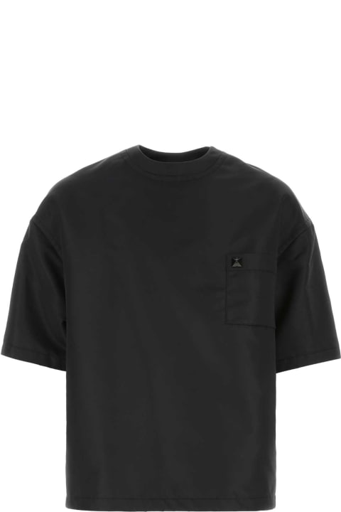 Topwear Sale for Men Valentino Garavani Black Nylon Oversize Shirt
