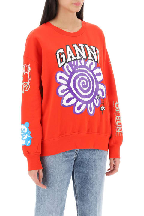 Ganni Fleeces & Tracksuits for Women Ganni Sweatshirt With Graphic Prints