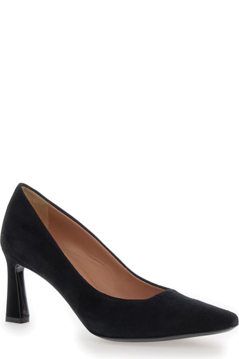 Pollini High-Heeled Shoes for Women Pollini Black Pumps With Geometric Heel In Suede Woman