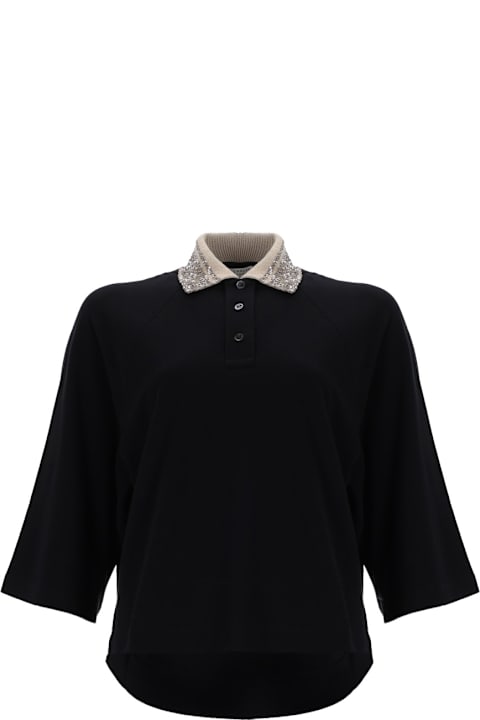 Brunello Cucinelli لـ Kids Brunello Cucinelli Polo Shirt With "dazzling" Collar