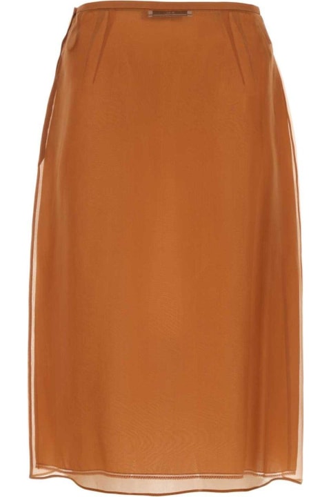 Double Layer Semi-sheer Midi Skirt