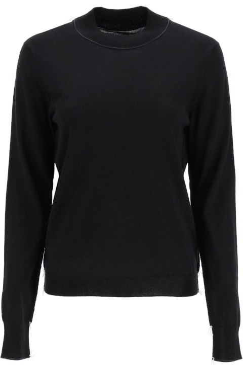 Sweaters for Women Maison Margiela Wool Sweater With Inside-out Seams