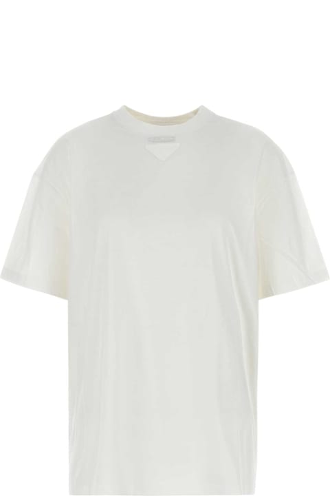 Tシャツ・カットソー PRADA White cotton oversize t-shirt (3558AS21111CD F0009) Prada White Cotton Oversize T-shirt | italist