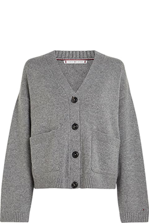 Tommy Hilfiger Sweaters for Women Tommy Hilfiger Gray Cardigan With Buttons