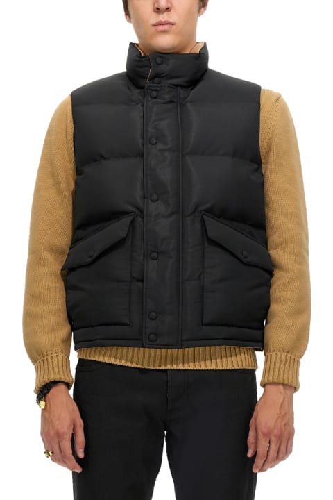 Coats & Jackets for Men Alexander McQueen Graffiti Logo Print Down Vest