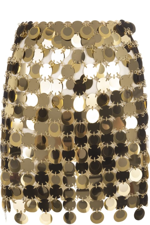 ウィメンズ新着アイテム Paco Rabanne Mini Skirt With Golden Mirror Effect Discs