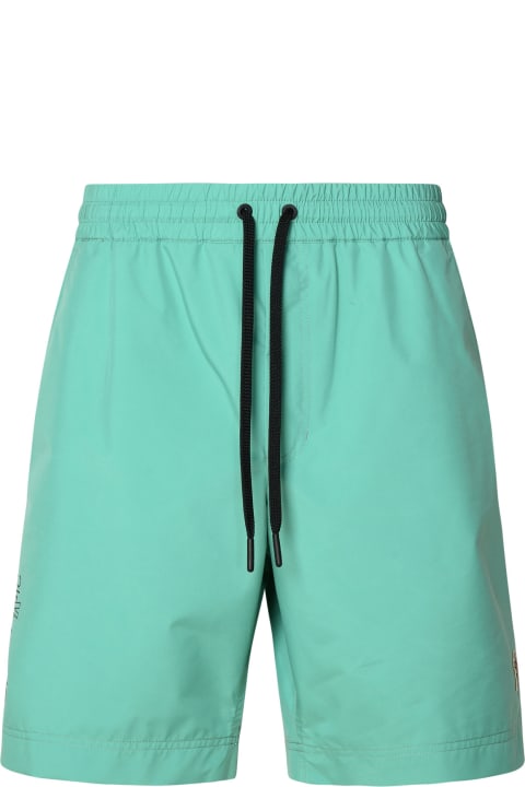 Pants for Men Moncler Grenoble Teal Polyester Swimsuit
