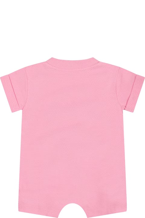 Sale for Baby Boys Moschino Pink Romper For Baby Girl With Teddy Bear